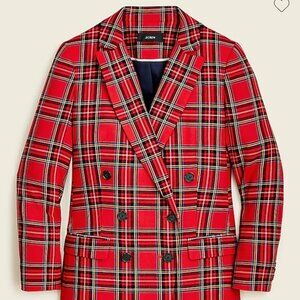 Petite double breasted lady blazer in good tiding 8ps plaid